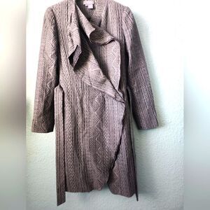 ECCOCI knit coat belted side pockets wool blend new without tags minimalist
